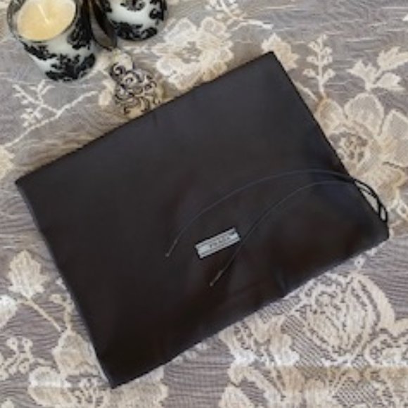 Prada Black Silky Drawstring Dust Bag w/Leather Ties - Picture 4 of 14